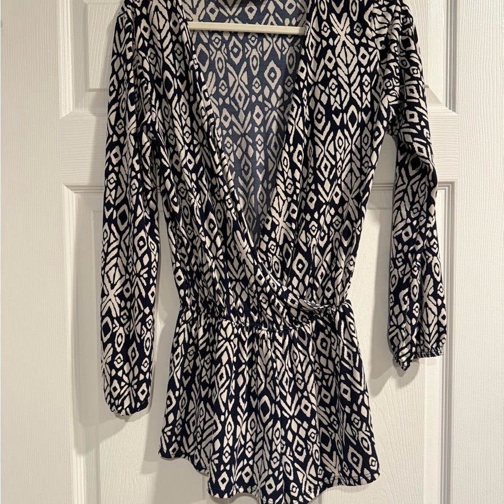 Vintage Havana Navy and White Romper